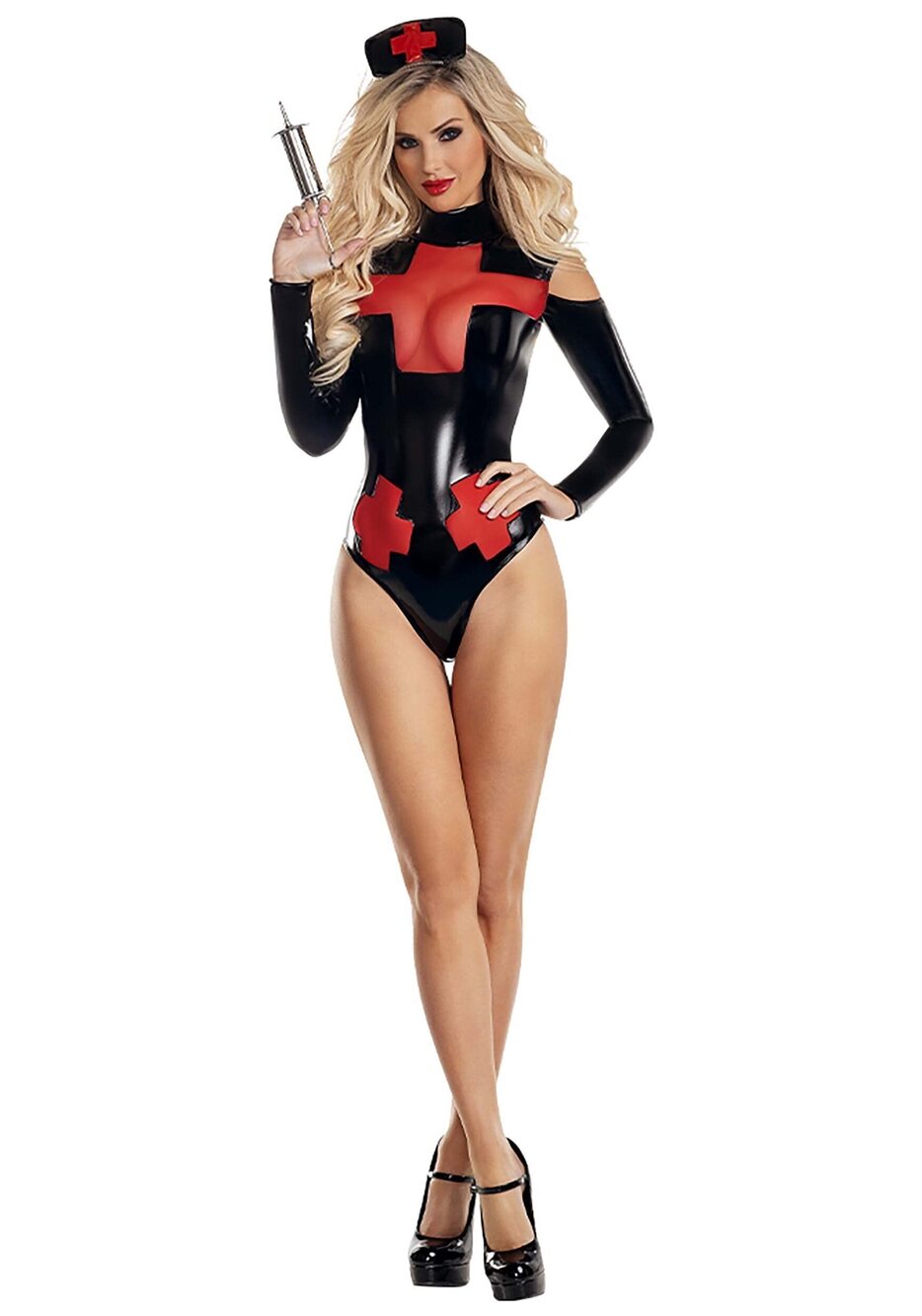 6860 Pulse Nurse Costume, Black/Red, Small
